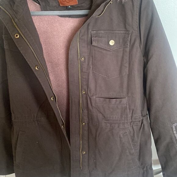 NWT-UGG Australia Convertible Field Parka Jacket Olive with pink-SIZE Medium - Picture 16 of 16